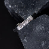 Mandala Leather silver bracelet